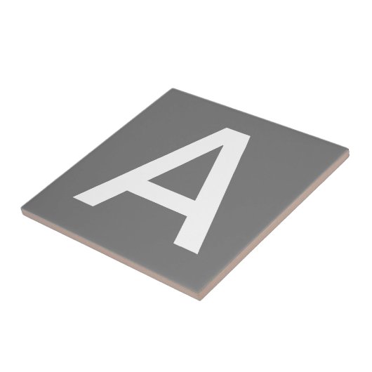 Letter Tiles - wit op grijs Tegeltje (Zijkant)