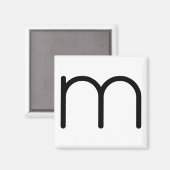 Letter titel "m" magneet (Voorkant / Achterkant)