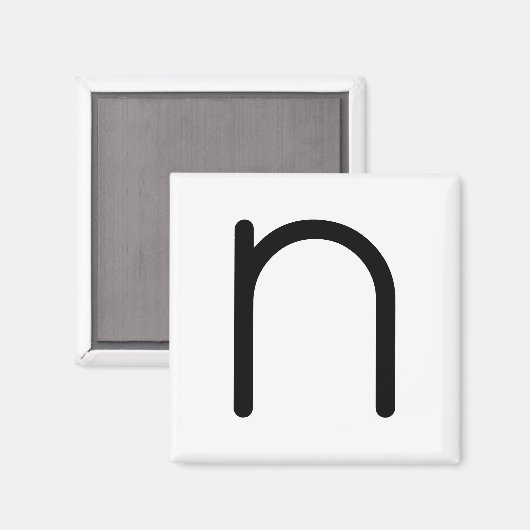 Letter titel "n" magneet (Voorkant / Achterkant)