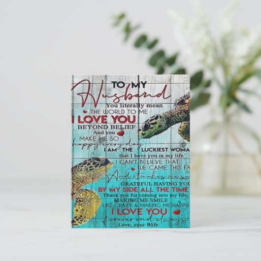 Letter To My Husband, Love Quotes Letter Kaart (Staand voorkant)