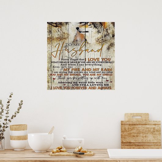 Letter To My Husband , Lovely Quotes Gift Poster (Keuken)