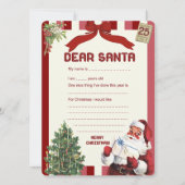  Letter to Santa Christmas Verlanglijstje Kaart (Voorkant)