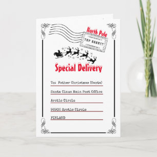 Letter to Santa North Pole bezorging kinder foto Kaart