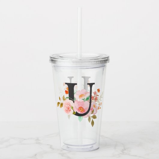 Letter U Acryl Drinkbeker (Voorkant)