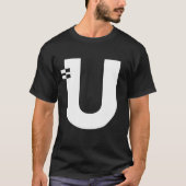 Letter U Alphabet Initiaal Monogram T-shirt (Voorkant)