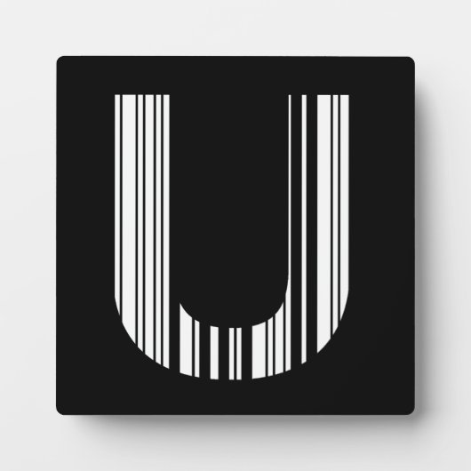 LETTER U BAR CODE Eerste Initiaal Barcodepatroon Fotoplaat (Voorkant)