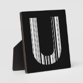 LETTER U BAR CODE Eerste Initiaal Barcodepatroon Fotoplaat (Voorkant)