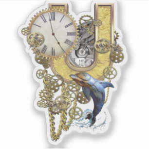 Letter U Birthday Customization Sticker