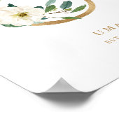 Letter U Blush Floral Monogram Gold Foil Nursery Poster (Hoek)