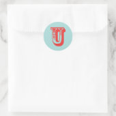 Letter U-carnavalmodel monogram initiaal gunst Ronde Sticker (Tas)