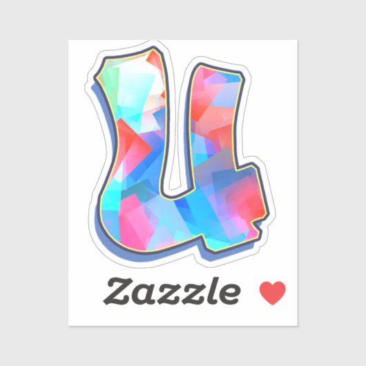 Letter U -  Color Mix Sticker (Vel)