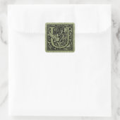 Letter U Eerste Letter-Monogram Vierkante Sticker (Tas)