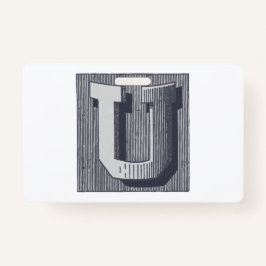 Letter "U" Elegant geborduurd Badge