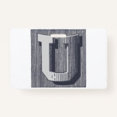 Letter "U" Elegant geborduurd Badge (Achterkant)
