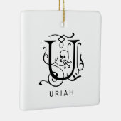Letter U Elegant Monogram Kerst Ornament (Rechts)