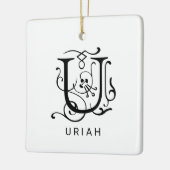 Letter U Elegant Monogram Kerst Ornament (Links)