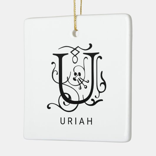 Letter U Elegant Monogram Kerst Ornament (Links)