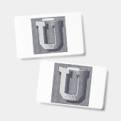 Letter "U" Elkeurig Geborduurd Badge (Voor- en achterkant)