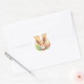 Letter U Fantasy Anime Dier Ronde Sticker (Envelop)