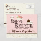 Letter U Gelukkige Verjaardag Cupcake Zakelijke an Briefkaart (Voorkant / Achterkant)