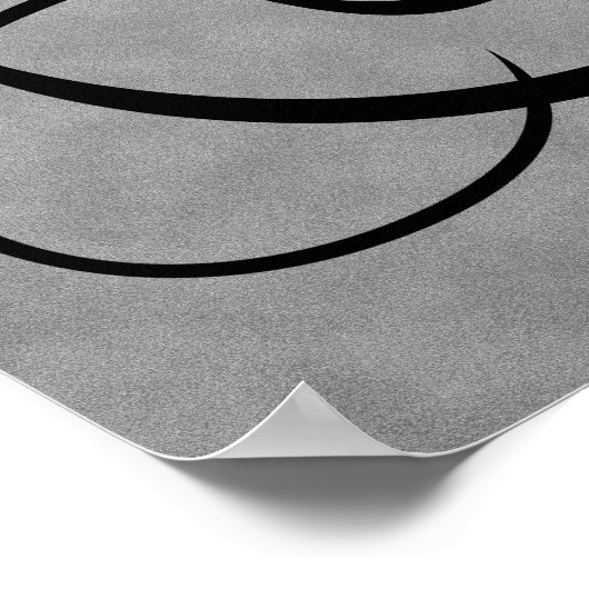 Letter U, Gothic Monogram Black Poster (Hoek)