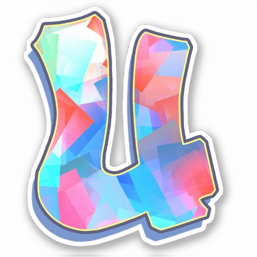 Letter U_ Graffiti Alfabet Letters Sticker (Voorkant)
