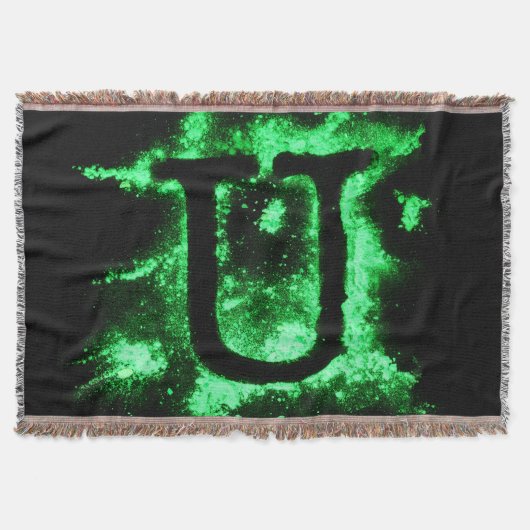 Letter U Groen Hoofdstedelijk Alfabet Deken (Voorkant)