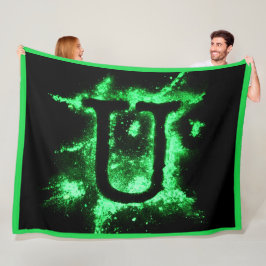 Letter U Groen Hoofdstedelijk Alfabet Fleece Deken