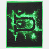 Letter U Groen Hoofdstedelijk Alfabet Fleece Deken (Voorkant)