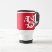 Letter U kerstmonogram Initiaal Naam Rood Reisbeker (Voorkant rechts)