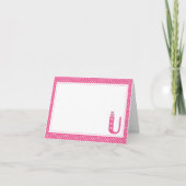 Letter U met Owl Blank Note Kaart (Voorkant)