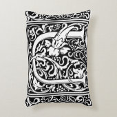 Letter U Middeleeuws Monogram Art Nouveau Accent Kussen (Voorkant(Verticaal))