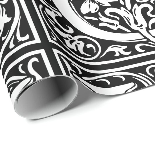 Letter U Middeleeuws Monogram Art Nouveau Cadeaupapier (Rol Hoek)