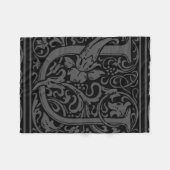 Letter U Middeleeuws Monogram Art Nouveau Fleece Deken (Voorkant (Horizontaal))