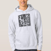 Letter U Middeleeuws Monogram Art Nouveau Hoodie (Voorkant)