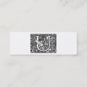 Letter U Middeleeuws Monogram Art Nouveau Mini Visitekaartje (Achterkant)