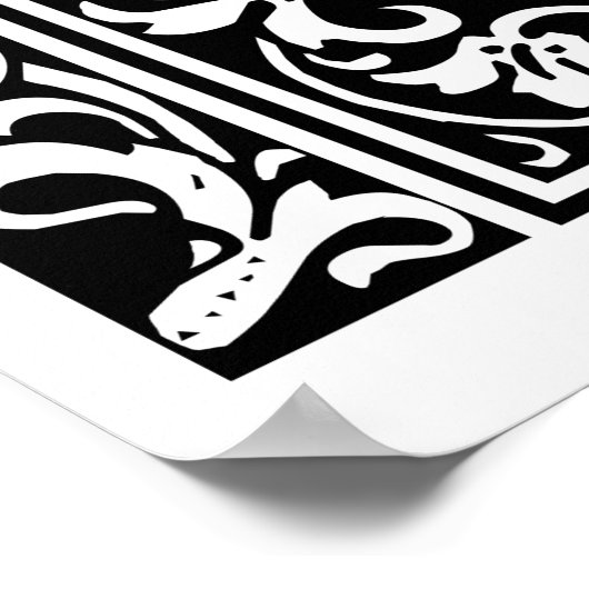 Letter U Middeleeuws Monogram Art Nouveau Poster (Hoek)