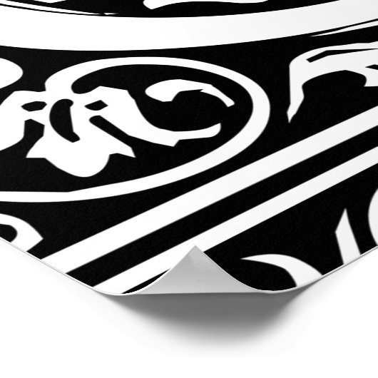 Letter U Middeleeuws Monogram Art Nouveau Poster (Hoek)