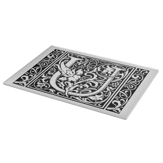 Letter U Middeleeuws Monogram Art Nouveau Snijplank (Hoek)