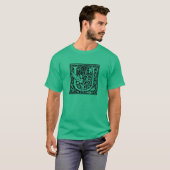 Letter U Middeleeuws Monogram Art Nouveau T-shirt (Voorkant volledig)