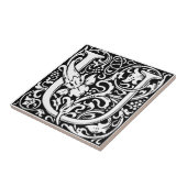 Letter U Middeleeuws Monogram Art Nouveau Tegeltje (Zijkant)