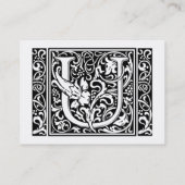 Letter U Middeleeuws Monogram Art Nouveau Visitekaartje (Achterkant)