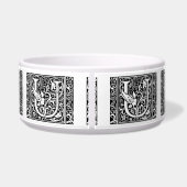 Letter U Middeleeuws Monogram Art Nouveau Voerbakje (Achterkant)