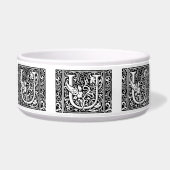 Letter U Middeleeuws Monogram Art Nouveau Voerbakje (Voorkant)