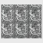 Letter U Middeleeuwse Monogram Art Nouveau Cadeaupapier (Vlak)