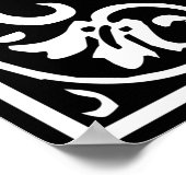 Letter U Middeleeuwse Monogram Art Nouveau Poster (Hoek)