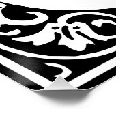 Letter U Middeleeuwse Monogram Art Nouveau Poster (Hoek)