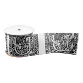 Letter U Middeleeuwse Monogram Art Nouveau Satijnen Lint (Spoel)