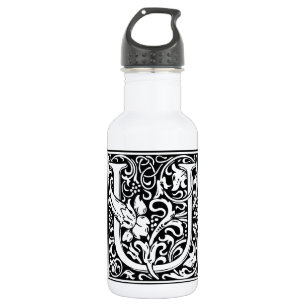 Letter U Middeleeuwse Monogram Art Nouveau Waterfles