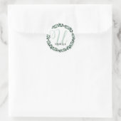 Letter U Monogram Aangepaste Naam Minimalistische  Ronde Sticker (Tas)